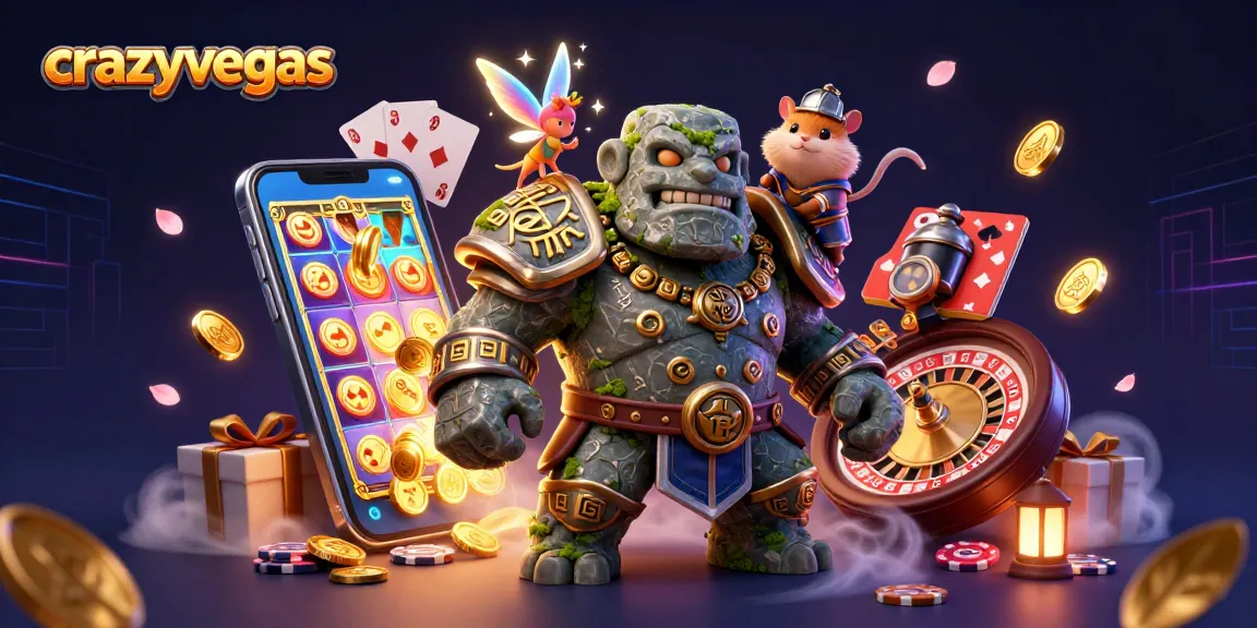 Experience thrilling slots and games with crazyvegas in this magical casino scene