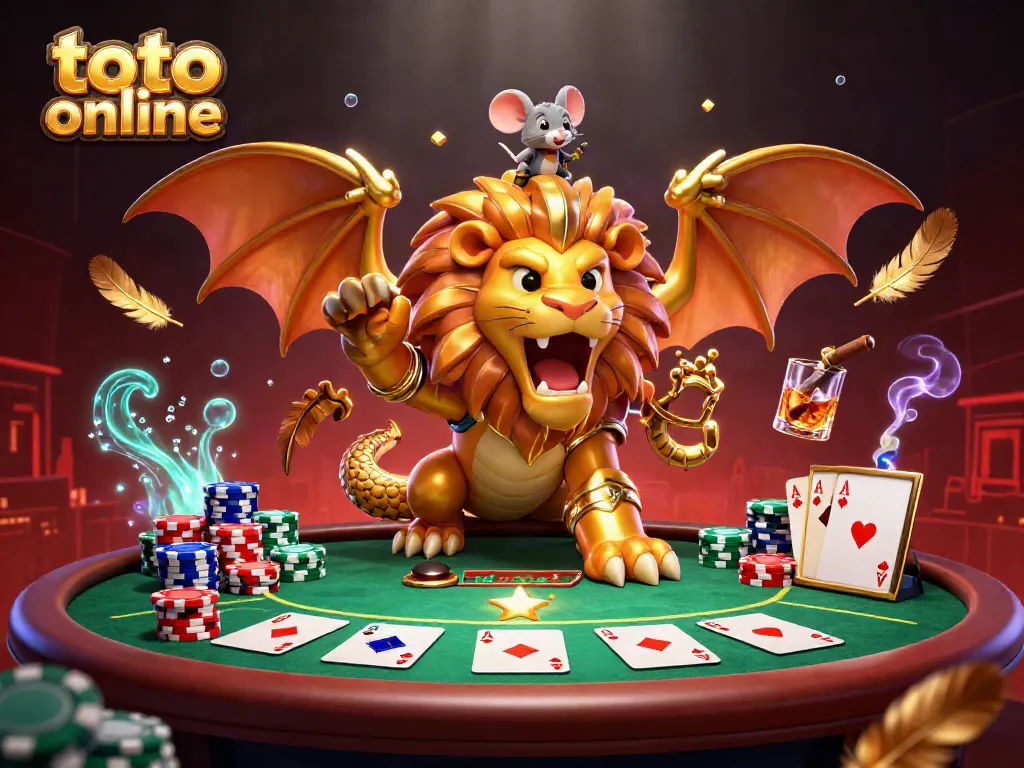 Engage with the thrilling experience of toto online betting in an illustrated casino scene.
